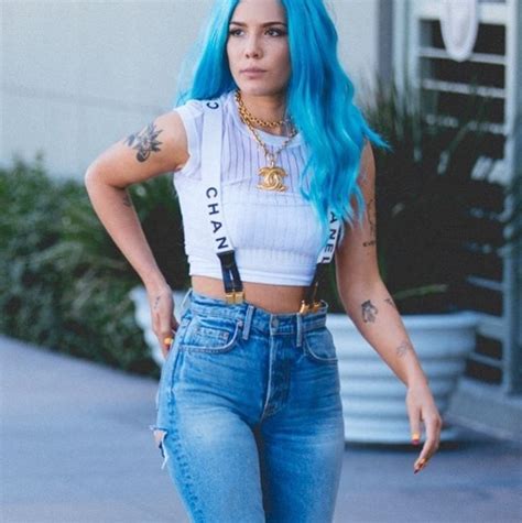 halsey Chanel suspenders